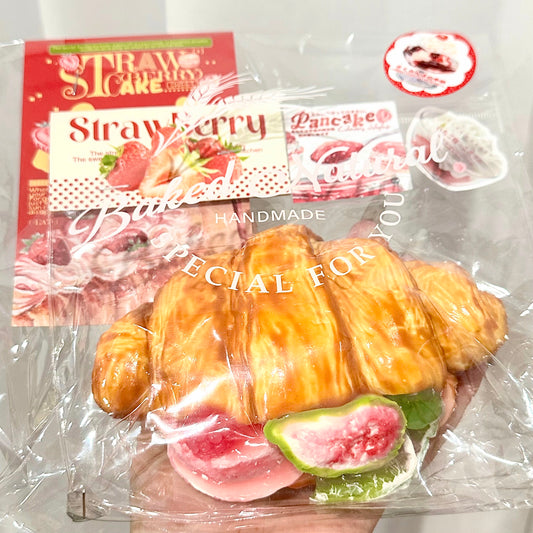 【スクイーズ自由選択】【大きなクロワッサン】 - スクイーズ - 手作り- 食品グレードのシリコン素材