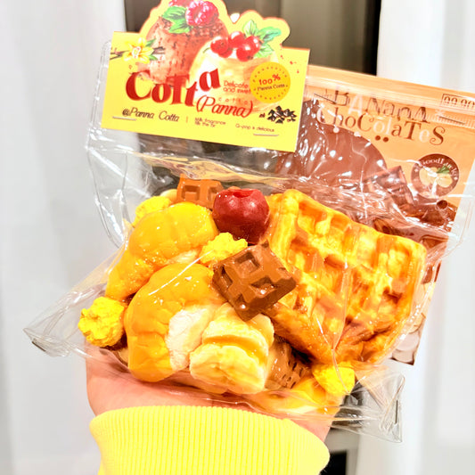 【スクイーズ自由選択】【モルテンワッフル】 - スクイーズ - 手作り- 食品グレードのシリコン素材