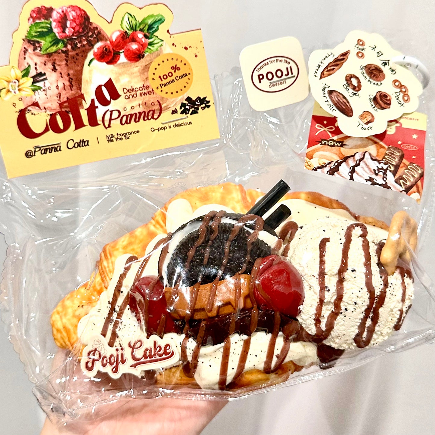 【スクイーズ自由選択】【大きなクロワッサン】 - スクイーズ - 手作り- 食品グレードのシリコン素材